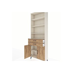 Arges Dolap 5 Raflı 2 Çekmeceli 2 Kapaklı 88x30x243 Aytaşı-çam
