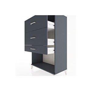 Hyperion Dolap 3 Çekmeceli 88x44x134 Antrasit-antrasit