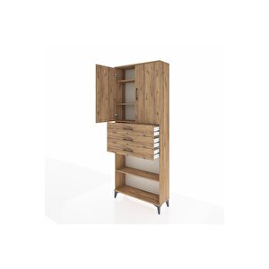 Arges Dolap 4 Raflı 3 Çekmeceli 2 Kapaklı 88x30x221 Çam-çam