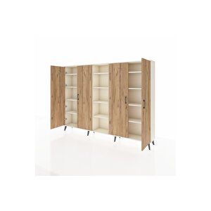Arges Dolap 12 Raflı 4 Kapaklı 220x30x163 Aytaşı-çam/aytaşı