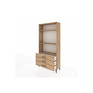 Arges Dolap 3 Raflı 3 Çekmeceli 88x30x182 Çam-çam