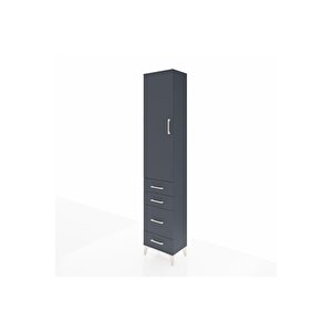 Arges Dolap 2 Raflı 4 Çekmeceli Tek Askılı 44x30x221 Antrasit-antrasit