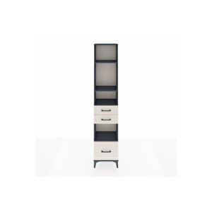 Arges Dolap 4 Raflı 3 Çekmeceli 44x30x221 Antrasit-aytaşı