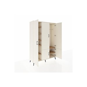 Hyperion Dolap 7 Raflı 5 Kapaklı Tek Askılı 132x44x195 Aytaşı-aytaşı/çam