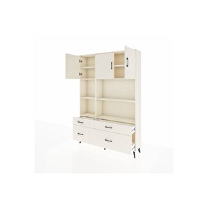 Arges Gardrop 8 Raflı 4 Çekmeceli 3 Kapaklı 132x30x195 Aytaşı-aytaşı