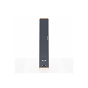 Hyperion Dolap 5 Raflı 2 Çekmeceli Tek Kapaklı 44x44x243 Çam-antrasit