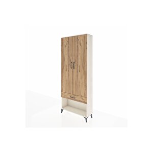 Arges Dolap 4 Raflı Tek Çekmeceli 2 Kapaklı 88x30x221 Aytaşı-çam