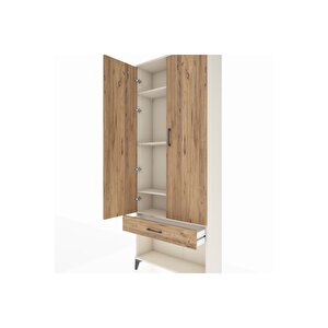 Arges Dolap 4 Raflı Tek Çekmeceli 2 Kapaklı 88x30x221 Aytaşı-çam