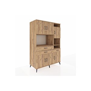 Kronos Dolap 10 Raflı 3 Çekmeceli 6 Kapaklı 132x59x195 Çam-çam/çam