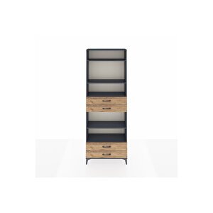 Arges Dolap 5 Raflı 4 Çekmeceli 88x30x243 Antrasit-çam