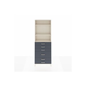 Arges Dolap 3 Raflı 6 Çekmeceli 2 Kapaklı 88x30x243 Aytaşı-antrasit