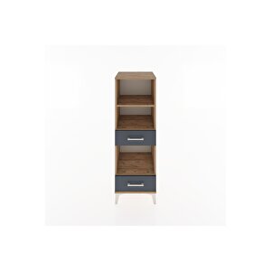 Hyperion Dolap 3 Raflı 2 Çekmeceli 44x44x134 Çam-antrasit