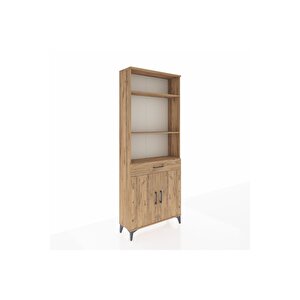 Arges Dolap 4 Raflı Tek Çekmeceli 2 Kapaklı 88x30x221 Çam-çam