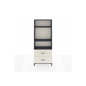 Arges Dolap 3 Raflı 2 Çekmeceli 88x30x221 Antrasit-aytaşı