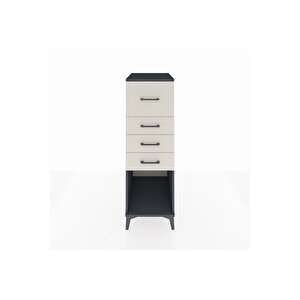 Kronos Dolap 4 Çekmeceli 44x59x134 Antrasit-aytaşı