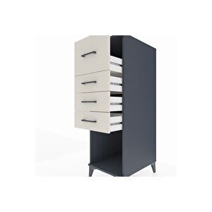 Kronos Dolap 4 Çekmeceli 44x59x134 Antrasit-aytaşı