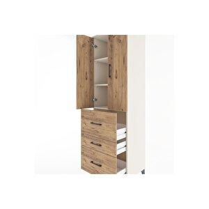 Hyperion Dolap 3 Raflı 3 Çekmeceli 2 Kapaklı 60x44x195 Aytaşı-çam