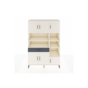 Hyperion Dolap 10 Raflı Tek Çekmeceli 6 Kapaklı 132x44x195 Aytaşı-aytaşı/antrasit