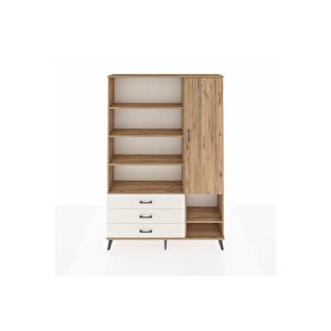 Arges Dolap 9 Raflı 3 Çekmeceli Tek Kapaklı  132x30x195 Çam-çam/aytaşı