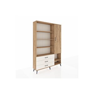 Arges Dolap 9 Raflı 3 Çekmeceli Tek Kapaklı  132x30x195 Çam-çam/aytaşı