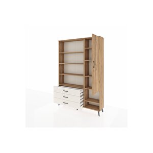Arges Dolap 9 Raflı 3 Çekmeceli Tek Kapaklı  132x30x195 Çam-çam/aytaşı