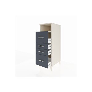 Kronos Dolap Tek Raflı 4 Çekmeceli 44x59x134 Aytaşı-antrasit