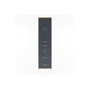 Arges Dolap 4 Raflı 4 Çekmeceli 4 Kapaklı 60x30x243 Çam-antrasit