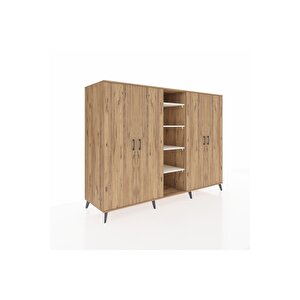 Kronos Dolap 12 Raflı 4 Kapaklı 220x59x163 Çam-çam/aytaşı