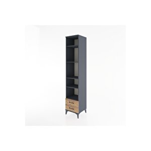 Hyperion Dolap 5 Raflı 2 Çekmeceli 44x44x221 Antrasit-çam