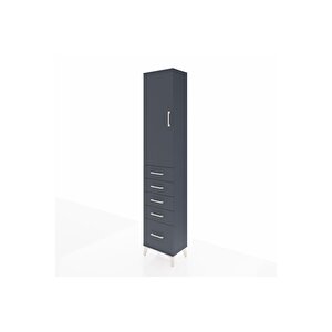 Arges Dolap 2 Raflı 5 Çekmeceli Tek Askılı 44x30x221 Antrasit-antrasit