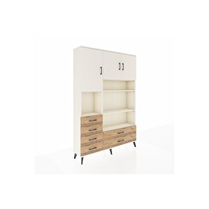 Arges Dolap 9 Raflı 6 Çekmeceli 3 Kapaklı 132x30x195 Aytaşı-aytaşı/çam