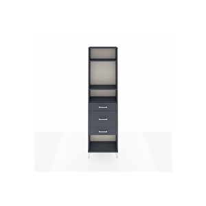 Arges Dolap 3 Raflı 3 Çekmeceli 60x30x221 Antrasit-antrasit