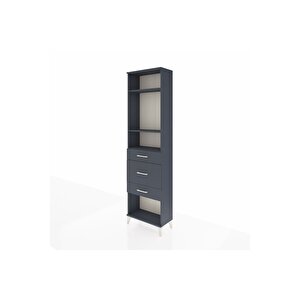 Arges Dolap 3 Raflı 3 Çekmeceli 60x30x221 Antrasit-antrasit