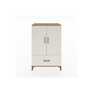 Hyperion Dolap 3 Raflı Tek Çekmeceli 2 Kapaklı 88x44x134 Çam-aytaşı