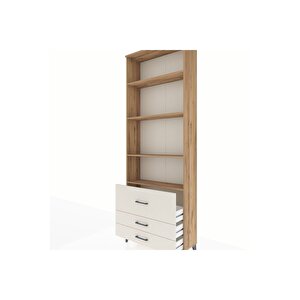 Arges Dolap 4 Raflı 3 Çekmeceli 88x30x243 Çam-aytaşı