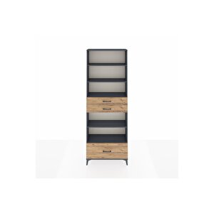 Arges Dolap 5 Raflı 3 Çekmeceli 88x30x243 Antrasit-çam