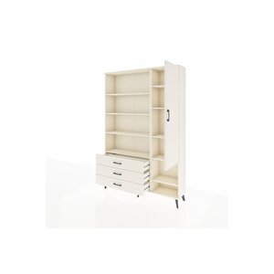 Arges Gardrop 9 Raflı 3 Çekmeceli Tek Kapaklı  132x30x195 Aytaşı-aytaşı