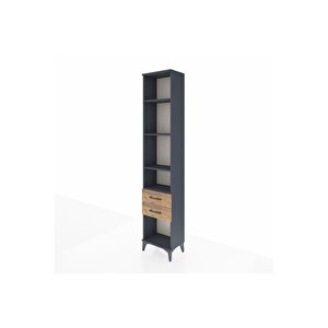 Arges Dolap 4 Raflı 2 Çekmeceli 44x30x221 Antrasit-çam