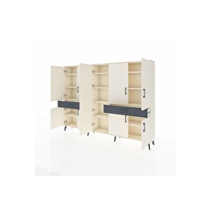 Arges Dolap 12 Raflı 2 Çekmeceli 8 Kapaklı 220x30x163 Aytaşı-aytaşı/antrasit