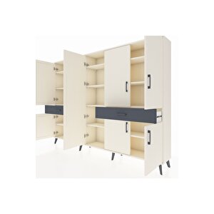 Arges Dolap 12 Raflı 2 Çekmeceli 8 Kapaklı 220x30x163 Aytaşı-aytaşı/antrasit