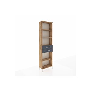 Arges Dolap 4 Raflı 2 Çekmeceli 60x30x221 Çam-antrasit