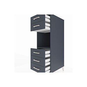 Kronos Dolap Tek Raflı 5 Çekmeceli 44x59x134 Antrasit-antrasit