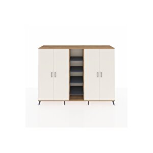 Hyperion Dolap 12 Raflı 4 Kapaklı 220x44x163 Çam-aytaşı/antrasit