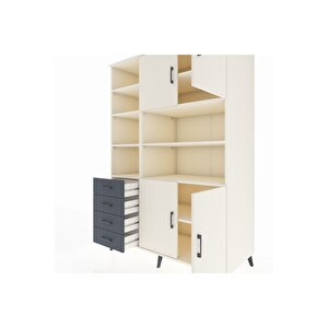 Kronos Dolap 9 Raflı 4 Çekmeceli 4 Kapaklı 132x59x195 Aytaşı-aytaşı/antrasit