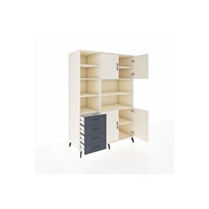 Kronos Dolap 9 Raflı 4 Çekmeceli 4 Kapaklı 132x59x195 Aytaşı-aytaşı/antrasit