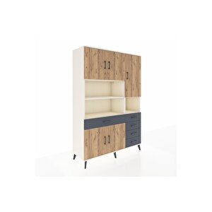 Hyperion Dolap 9 Raflı 5 Çekmeceli 5 Kapaklı 132x44x195 Aytaşı-çam/antrasit