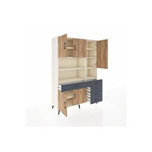 Hyperion Dolap 9 Raflı 5 Çekmeceli 5 Kapaklı 132x44x195 Aytaşı-çam/antrasit