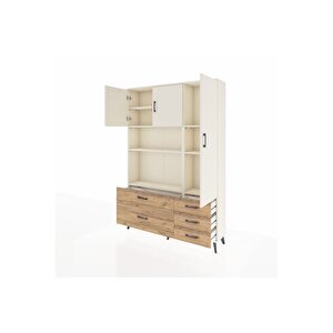 Arges Dolap 7 Raflı 5 Çekmeceli 3 Kapaklı 132x30x195 Aytaşı-aytaşı/çam