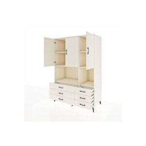 Kronos Dolap 6 Raflı 6 Çekmeceli 3 Kapaklı 132x59x195 Aytaşı-aytaşı/aytaşı