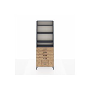 Arges Dolap 4 Raflı 4 Çekmeceli 2 Kapaklı 88x30x243 Antrasit-çam
